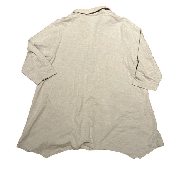 Soft‎ Surroundings Womens Top Cardigan 1X Tan Tunic V Neck Danielle Button - Picture 6 of 10